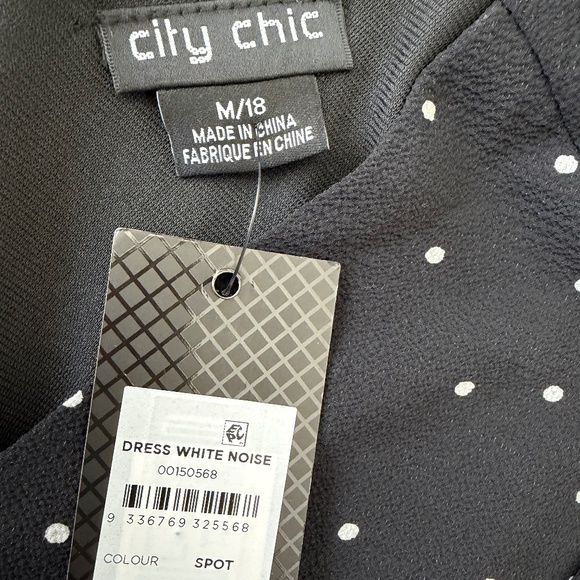 City Chic Polka Dot Ruched Dress – Size 18 (M) – New With Tags - Picture 3 of 3